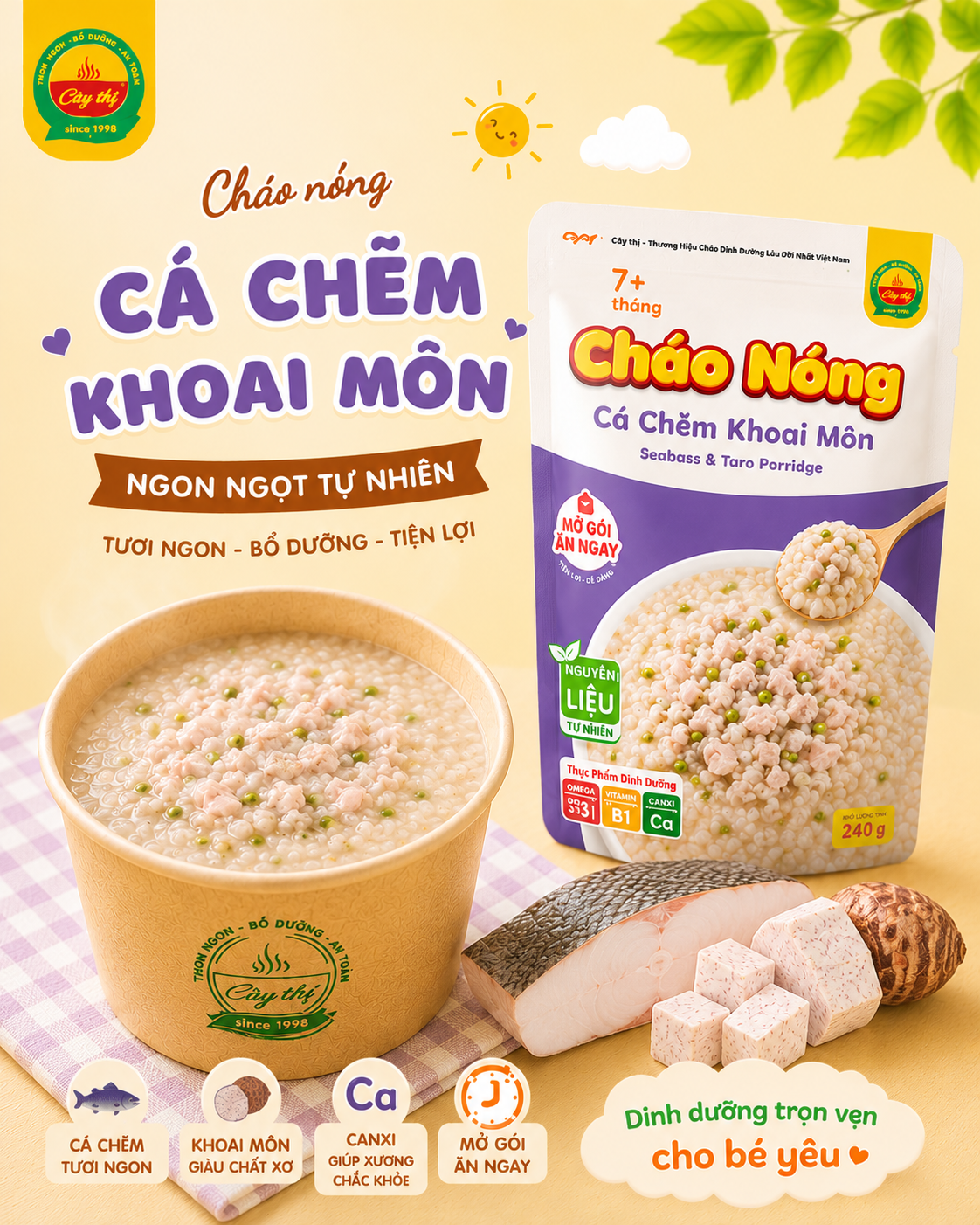 Cá chẽm khoai môn